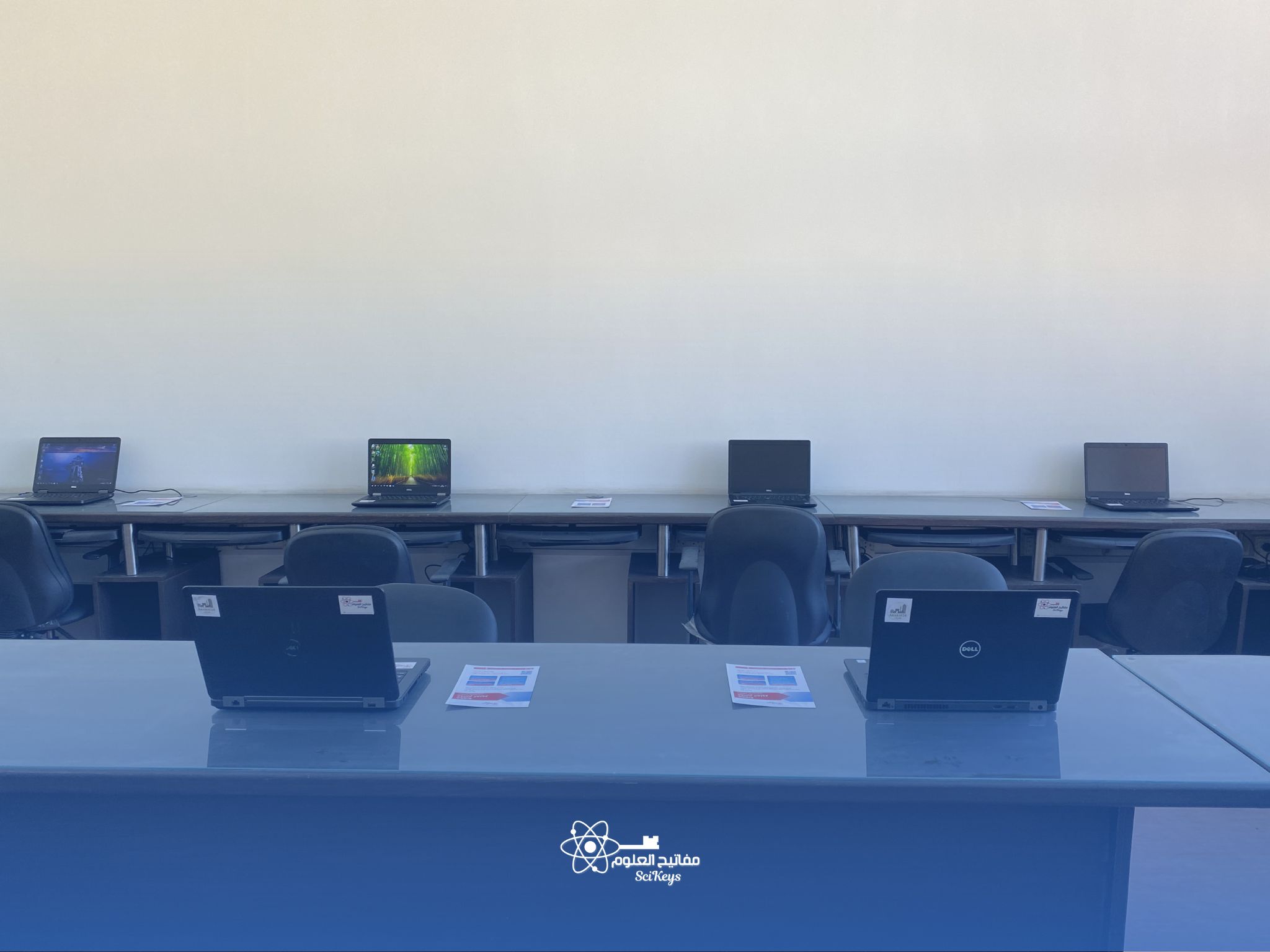A view of the technical equipment and computers in the new lab.